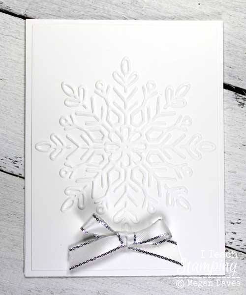 Make a big batch of snowflake white on white Christmas cards