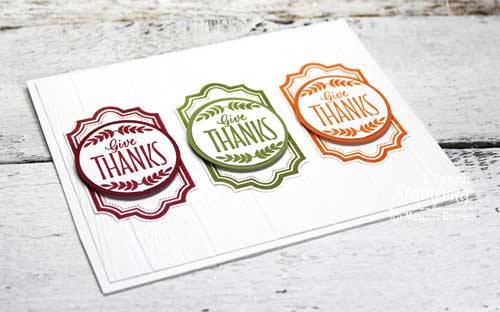 Make a thank you card with one stamp and three colors of ink