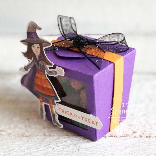 Peek-a-Boo Halloween Treat Box | Stampin up Takeout Treats