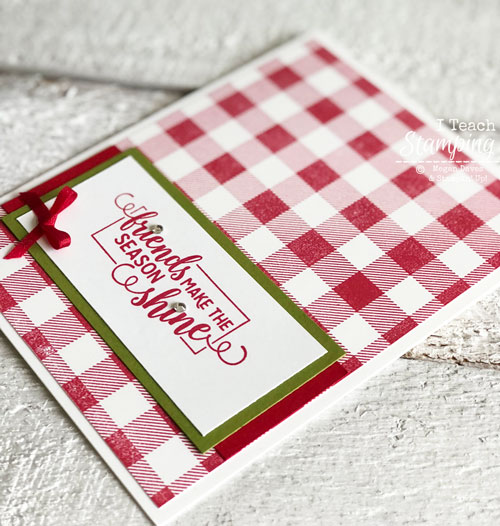quick and easy Christmas card | stampin up buffalo check