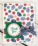 floral thank you cards | Love the gingham ribbon