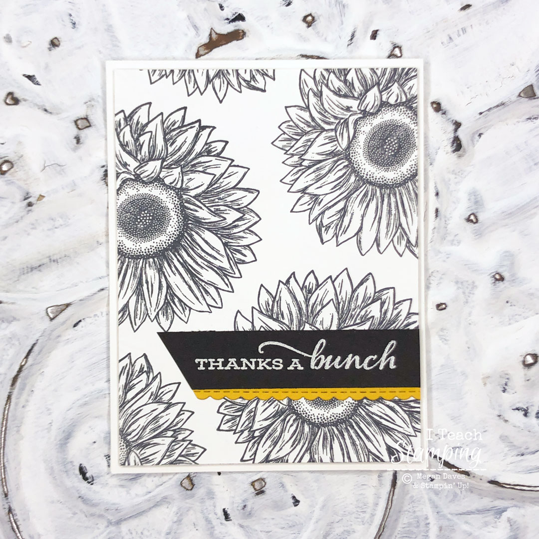 This example of Thank You Card Ideas features a beautiful black and white background with a greeting on a pop of color