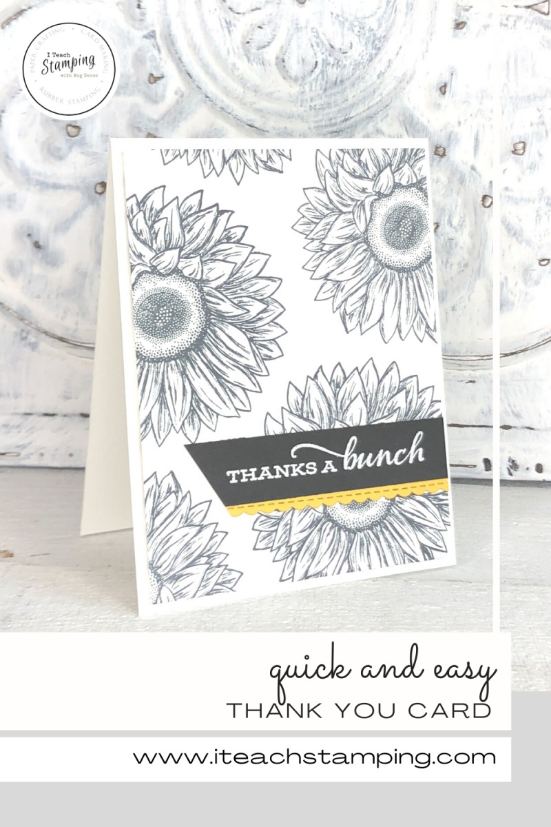 I simple and elegant example of Thank You Card Ideas that can be hand stamped in no time