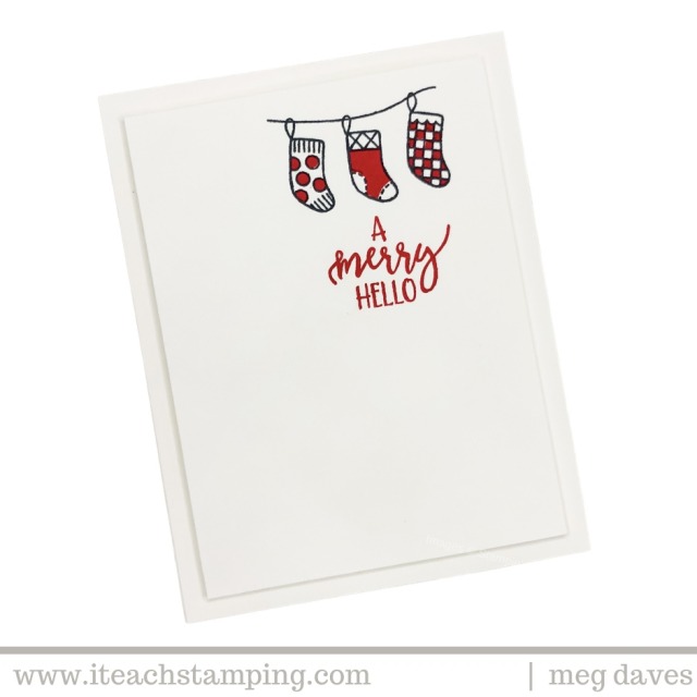 One of the fastest and Easy DIY Christmas Cards made using two colors of ink, one stamp set and one color card stock