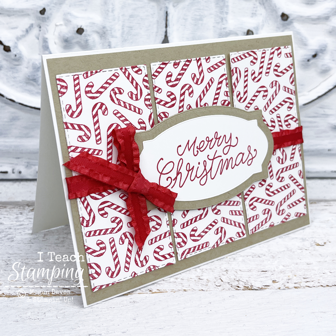 Quick and Easy Candy Cane Christmas Card! - I Teach Stamping